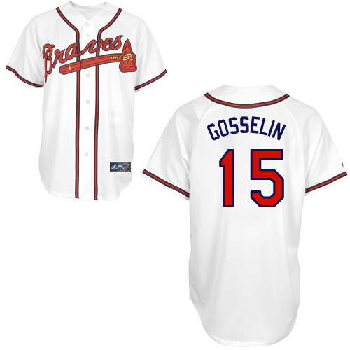 Phil Gosselin #15 Youth Baseball Jersey-Atlanta Braves Authentic Home White Cool Base MLB Jersey